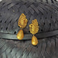 Terracotta Peacock Stud With Drop