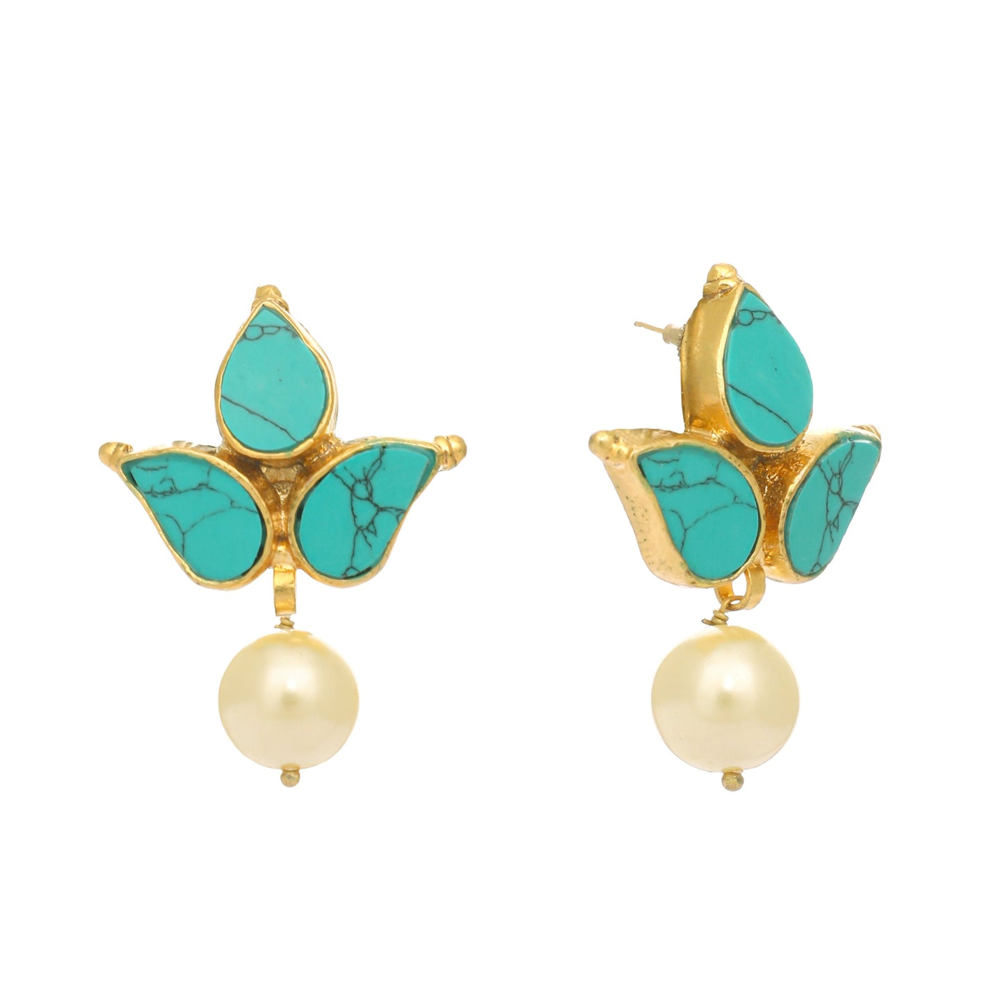 Nuyug 22K Gold Plated Cerulean Studs | Swadesiicart