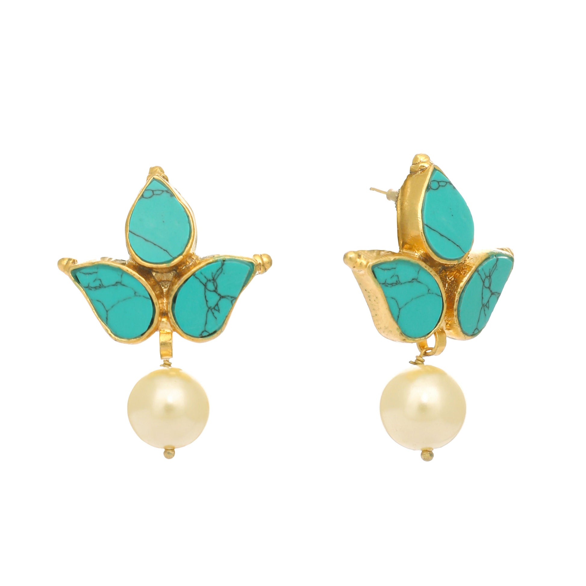 Nuyug 22K Gold Plated Cerulean Studs | Swadesiicart