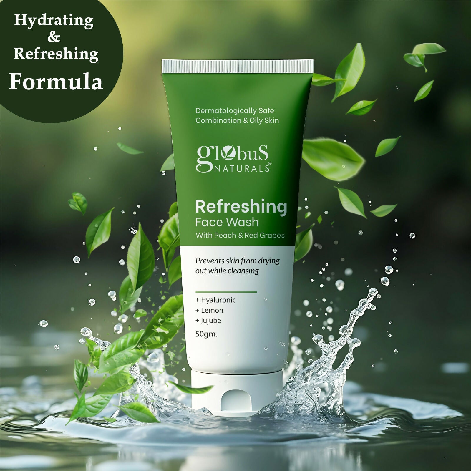 Globus Naturals Refreshing Face Wash with Peach & Red Grapes | Swadesiicart