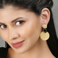 Joban Fashion Women Round Shape Matte Gold Earrings | Swadesiicart