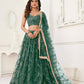 Aastha Fashion Bottle Green Butterfly Net Tone To Tone Thread Work, Sequence Work And Original Mirror Work Embroidery Wedding Wear Lehenga Choli