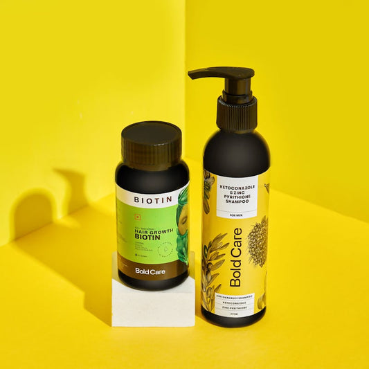 Bold Care Anti-dandruff Shampoo + Biotin Supplements Combo | Swadesiicart