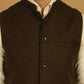 Even Apparels Pure Wool Nehru Jacket - Brown | Swadesiicart