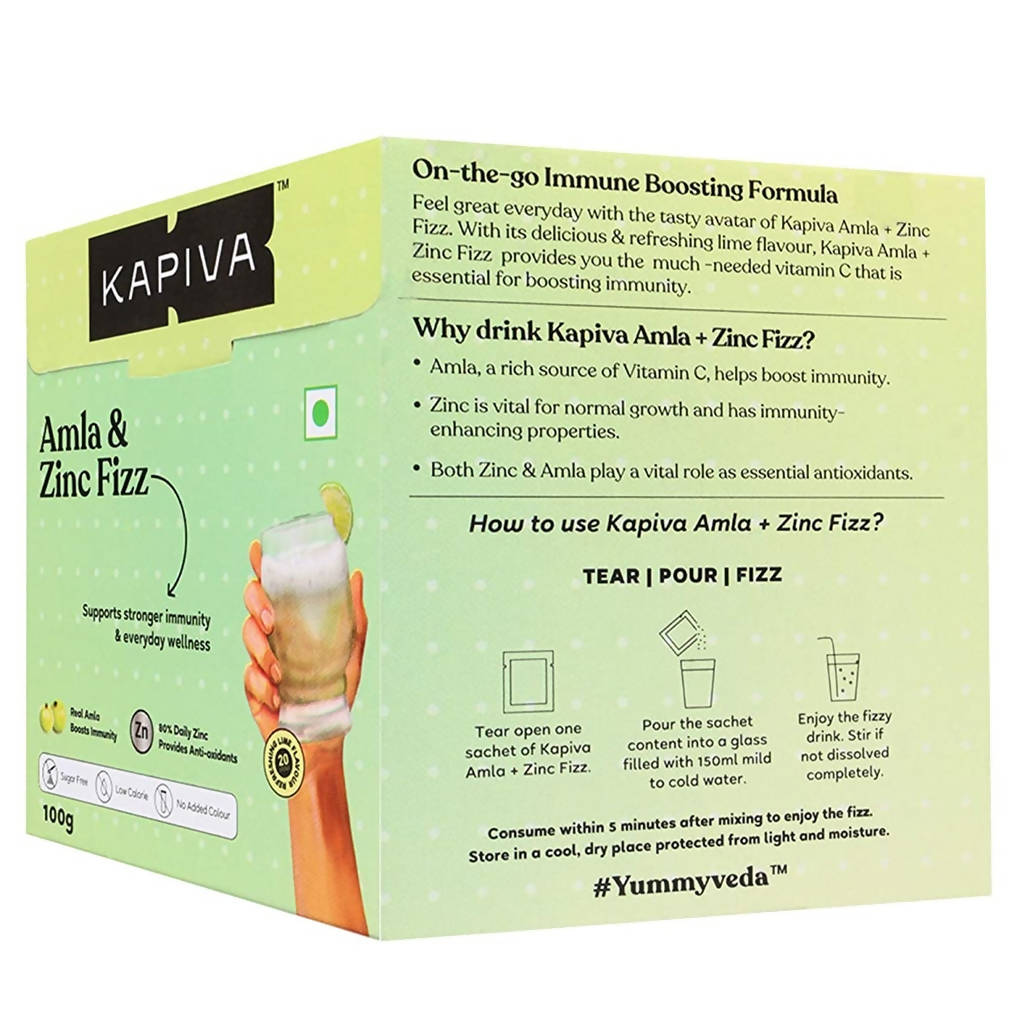 Kapiva Ayurveda Amla & Zinc Fizz - Lime Flavour | Swadesiicart