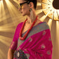 Trendy Weaving Silk Raspberry Pink Designer Saree - Emponline | Swadesiicart