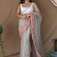 Vamsee Murari Grey Super Net Saree - Swadesiicart