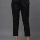 Juniper Women's Black Solid Straight Slim Pant | Swadesiicart