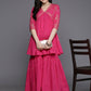 Ahalyaa Women's Traditional Wear Co-ods - Pink - Swadesiicart