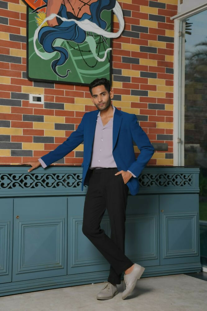 Teal Blue Smart-Casual Co-Ord Set by Hilo Design - Swadesiicart