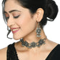 Mominos Fashion Johar Kamal Silver-Plated Brass Finish Floral Desgin Choker For Women | Swadesiicart