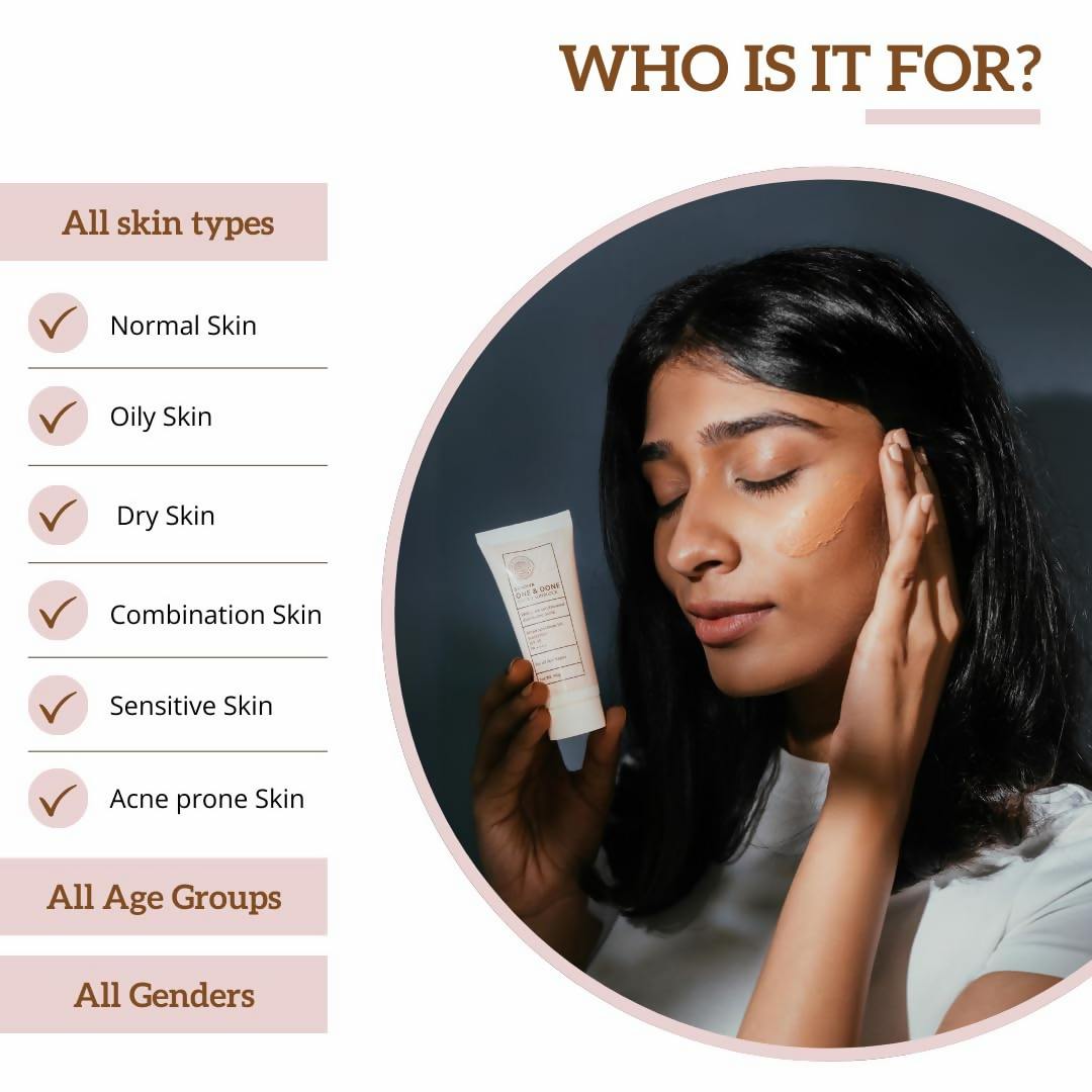 Sandiva One & Done Tinted Sunscreen With Zinc Oxide, SPF 35 PA++++, No White Cast - Tint 22 - Swadesiicart