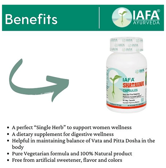 Iafa Ayuveda Shatavari Veg Capsules | Swadesiicart