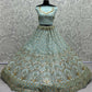 Jyoti Fashion Women's Sky Blue Bridal Net Fancy Sequins with Multi Thread Embroidered & Handwork Wedding Lehenga Choli | Swadesiicart