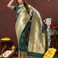 Lorenvalley Fashion Green Soft Silk Woven Design Gold Zari Weaving Saree - Swadesiicart