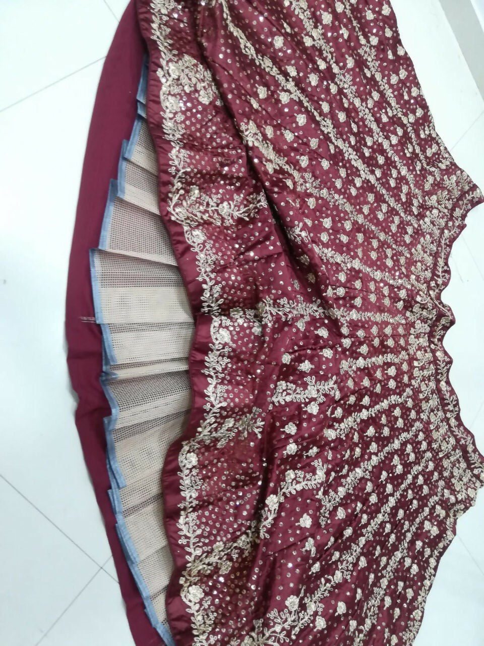Jyoti Fashion Classy Maroon Silk 3MM Sequins with Thread & Coding Embroidery Lehenga Choli with Dupatta | Swadesiicart