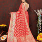 Lorenvalley Fashion Red Soft Silk Woven Design with Zari Weaving Leheriya Design Saree - Swadesiicart