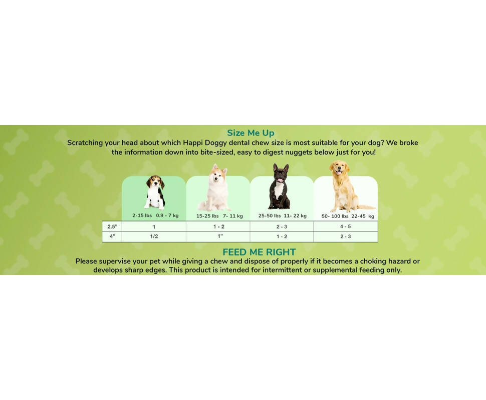 Happi Doggy Dental Chew Care Hip & Joint Support Rosehip & Okra - Swadesiicart