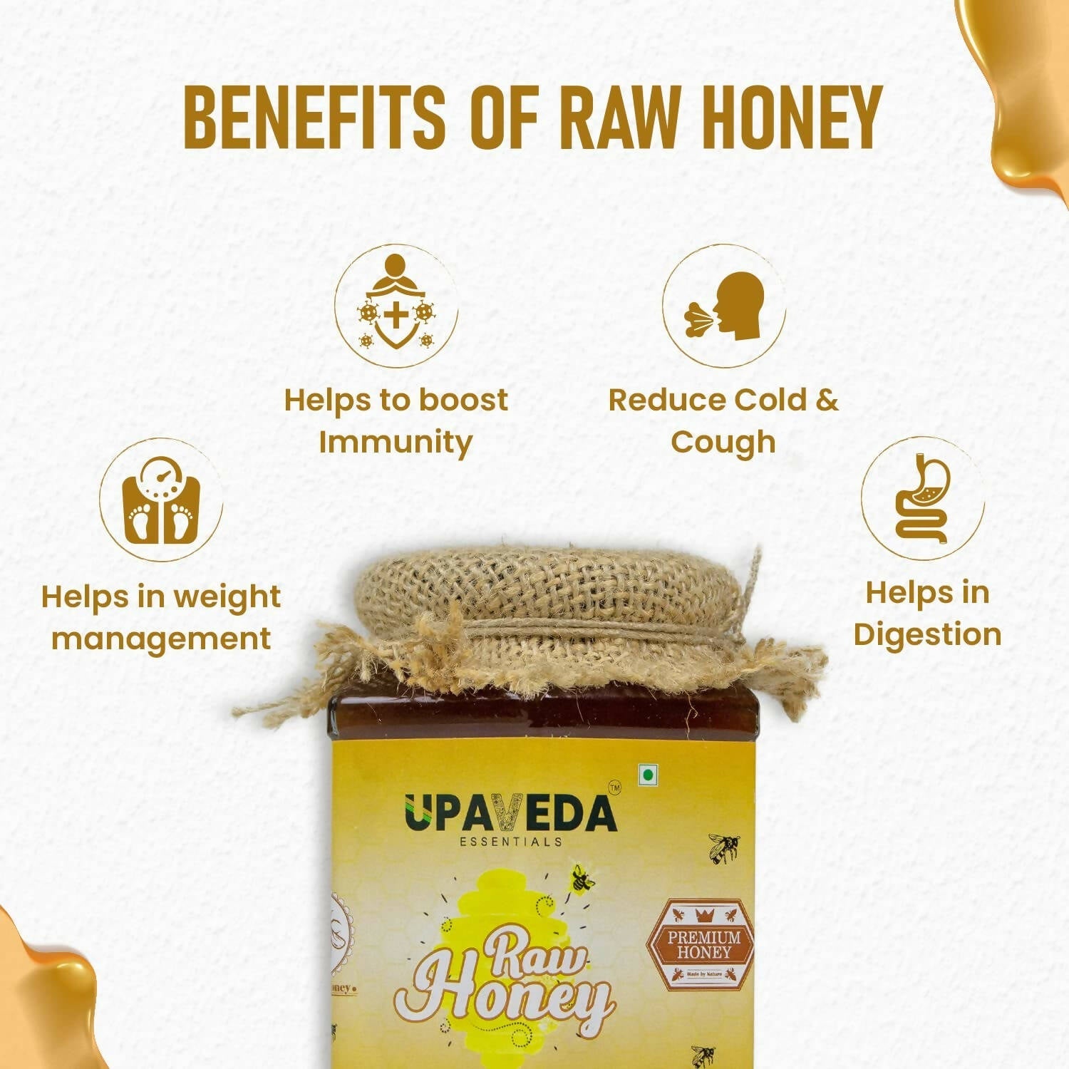 Upaveda Certified Organic Raw Honey - Swadesiicart