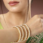 NVR Women's Set of 4 Gold-Polished Pearl Handcrafted Traditional Bangles - Swadesiicart