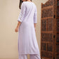 Vishudh Floral Embroidered Straight Kurta with Palazzos - Swadesiicart