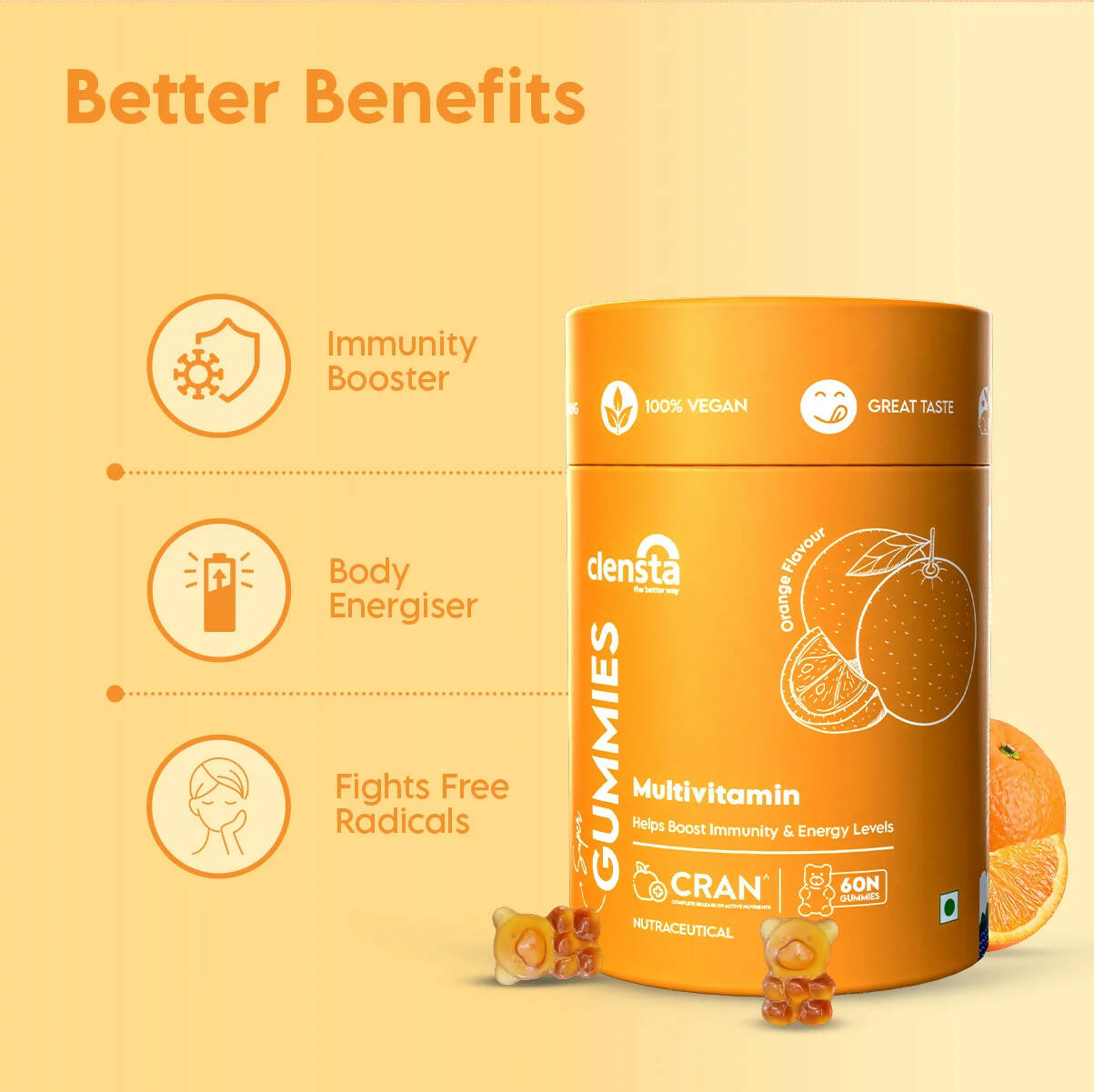 Clensta Multi Vitamin Super Gummies - Swadesiicart