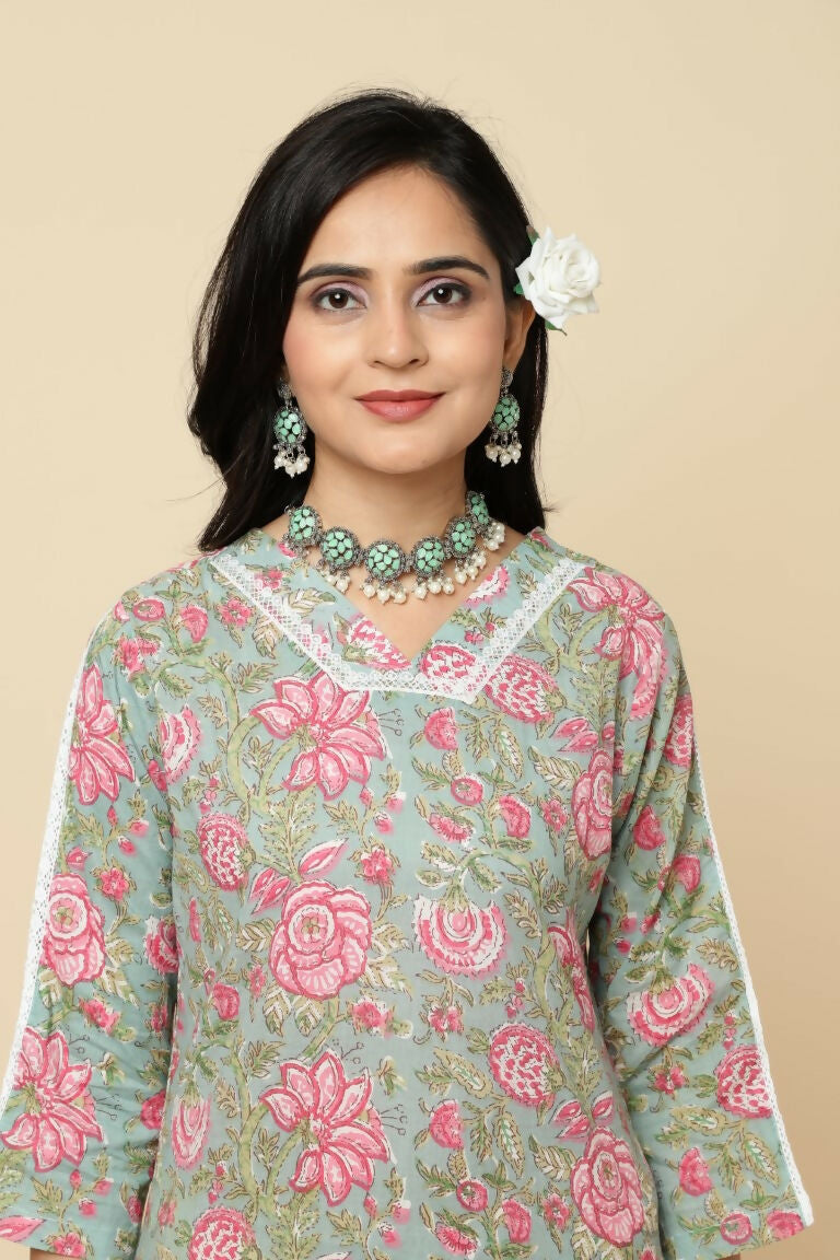 Designer Stylish Pink Cotton Blend Stitched Suit With Dupatta - Tanisha | Swadesiicart