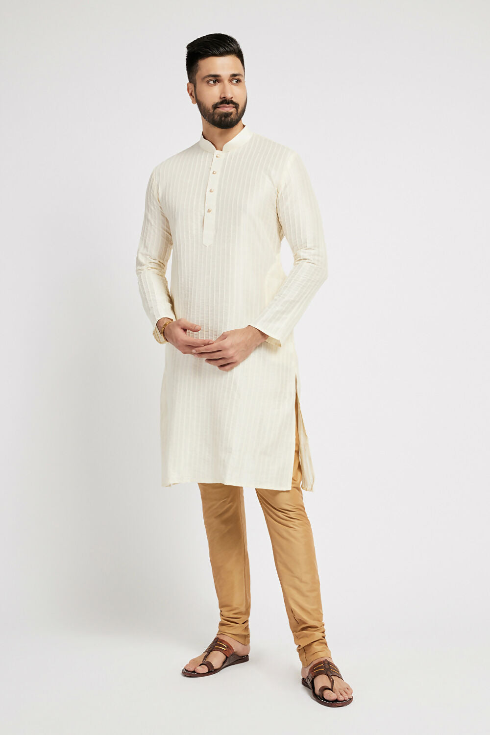 Ethnic India Beige Churidar for Men | Swadesiicart