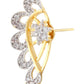 Gold-Polished Alloy American Diamond Small Earrcuff - The Pari - Swadesiicart