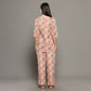 Breathables Women Cotton Printed Loungewear Kurta And Pants Co-Ord Set Peach I Night Wear | Floral Print