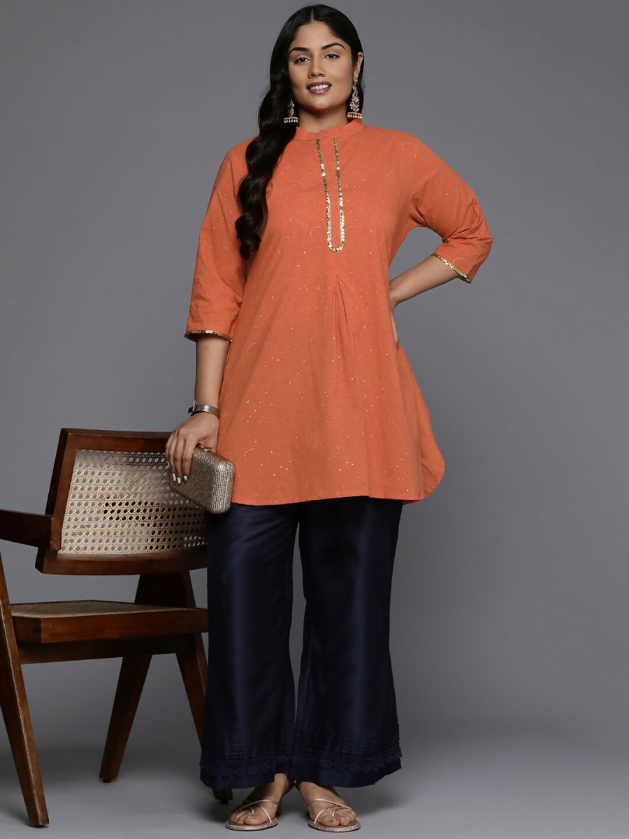 Ahalyaa Women's Traditional wear Tunic - Orange | Swadesiicart