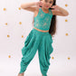 Lil Drama Khilkhilahat Green Crop Top and Dhoti SeT For Girls | Swadesiicart