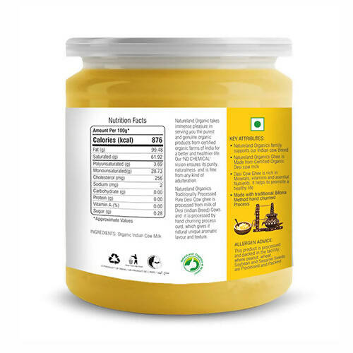 Natureland Organics Premium Cow Desi Ghee | Cultured Pure Desi Ghee | Healthy & Organic Cow Ghee - Swadesiicart