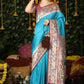 Vishnu Weaves Women's Firozi Paithani Silk Zari Woven Saree with Unstitched Blouse - Swadesiicart