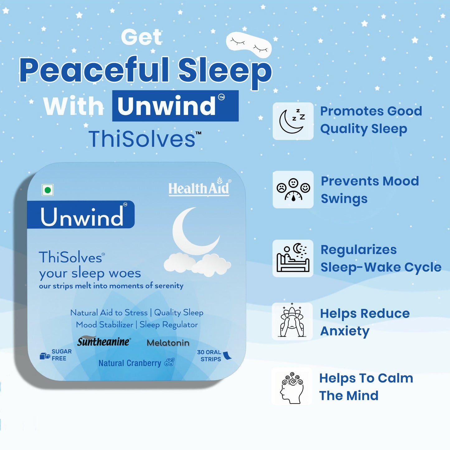 HealthAid Unwind ThiSolves Oral Strips - Swadesiicart