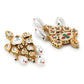 Gold-Toned White Contemporary Gold-Polished Drop Earrings - Ruby Raang | Swadesiicart