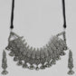 Mominos Fashion Johar Kamal Oxidised Silver-Plated Brass Finish Temple Jewellery with Earrings For Women - Swadesiicart