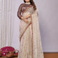 Brown Net Embroidered Saree With Stitched Blouse - Nimaya Kaksha