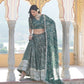 Lorenvalley Green Pure Viscose Jacquard With Embroidered Sequins work Lehenga Choli | Swadesiicart