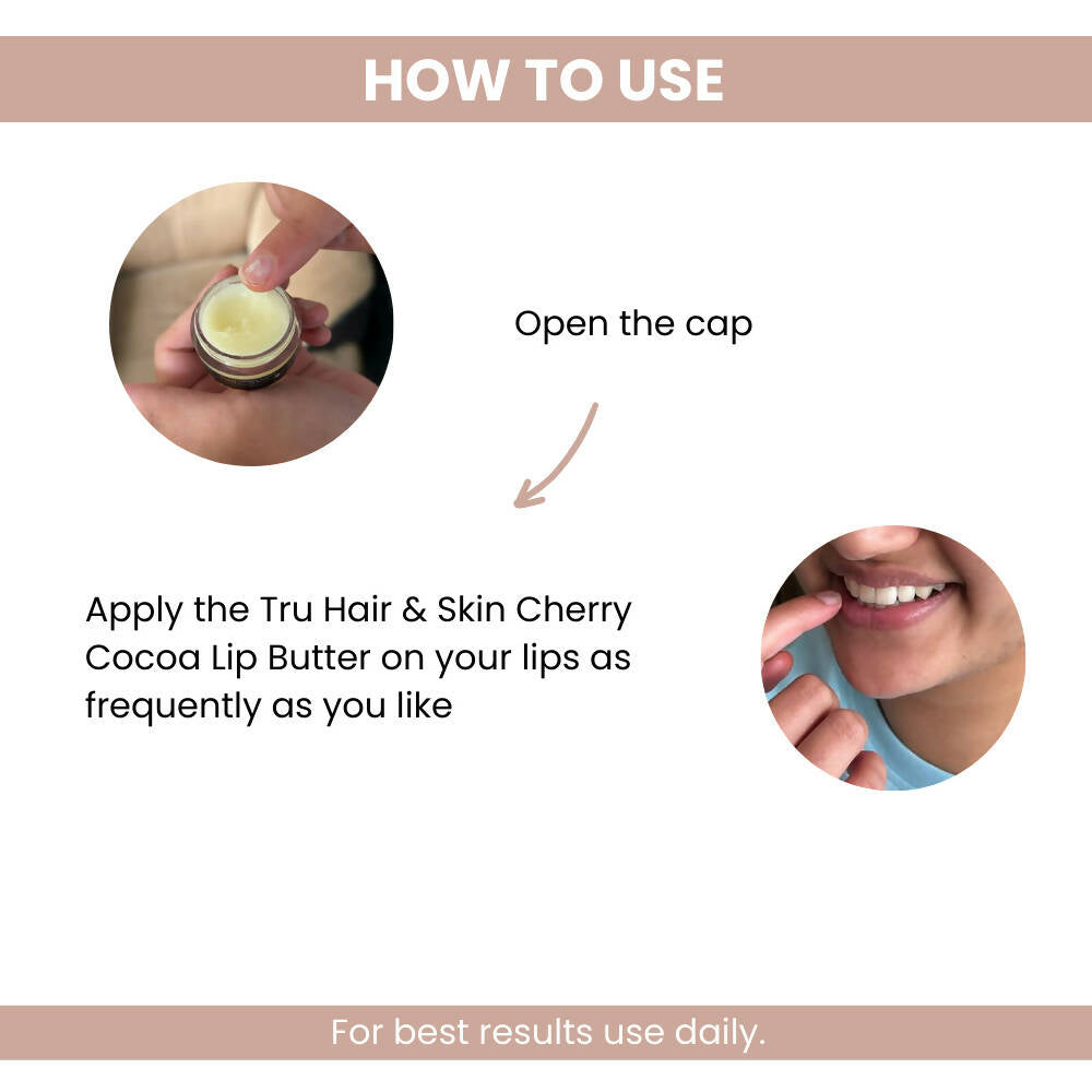 Tru Hair & Skin Cherry Cocoa Lip Butter - Swadesiicart