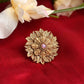 Mominos Fashion Joharkamal Gold-Polished Stone Studded Adjustable Finger Ring - Design 12 | Swadesiicart