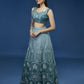 House of Panchhi Blue Net Gotapatti Work Lehenga & Blouse with Dupatta | Swadesiicart