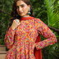 Janasya Mustard Georgette Floral Kurta,Bottom & Dupatta | Swadesiicart