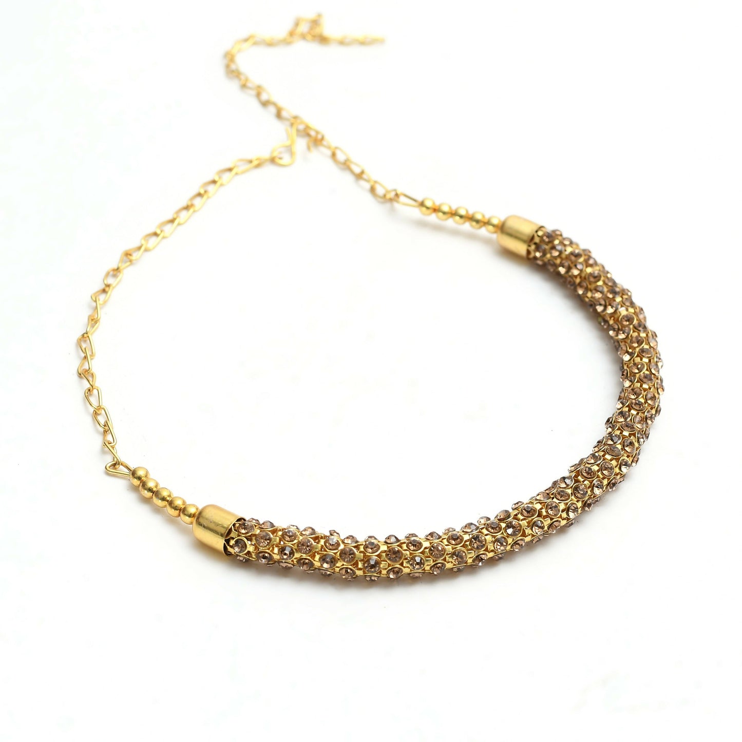 Mominos Fashion Johar Kamal Gold-Polished Brass Finish Hasli Design Choker For Women (Golden) | Swadesiicart