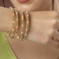 NVR Women's Set of 4 Gold-Polished Beads Handcrafted Traditional Bangles - NR Retail-NVR
