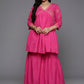 Ahalyaa Women's Traditional Wear Co-ords - Pink - Swadesiicart