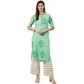 Anubhutee Women's Green Ethnic Printed Kurta with Palazzos | Swadesiicart