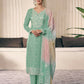 Anaita Green Moonga Silk Stitched Suit with Embroidery Sequence Work