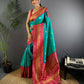 Joban Fashion Banarasi Turquoise Woven Soft Silk Saree | Swadesiicart