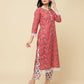 Designer Stylish Red Cotton Blend Stitched Suit With Dupatta - Tanisha | Swadesiicart